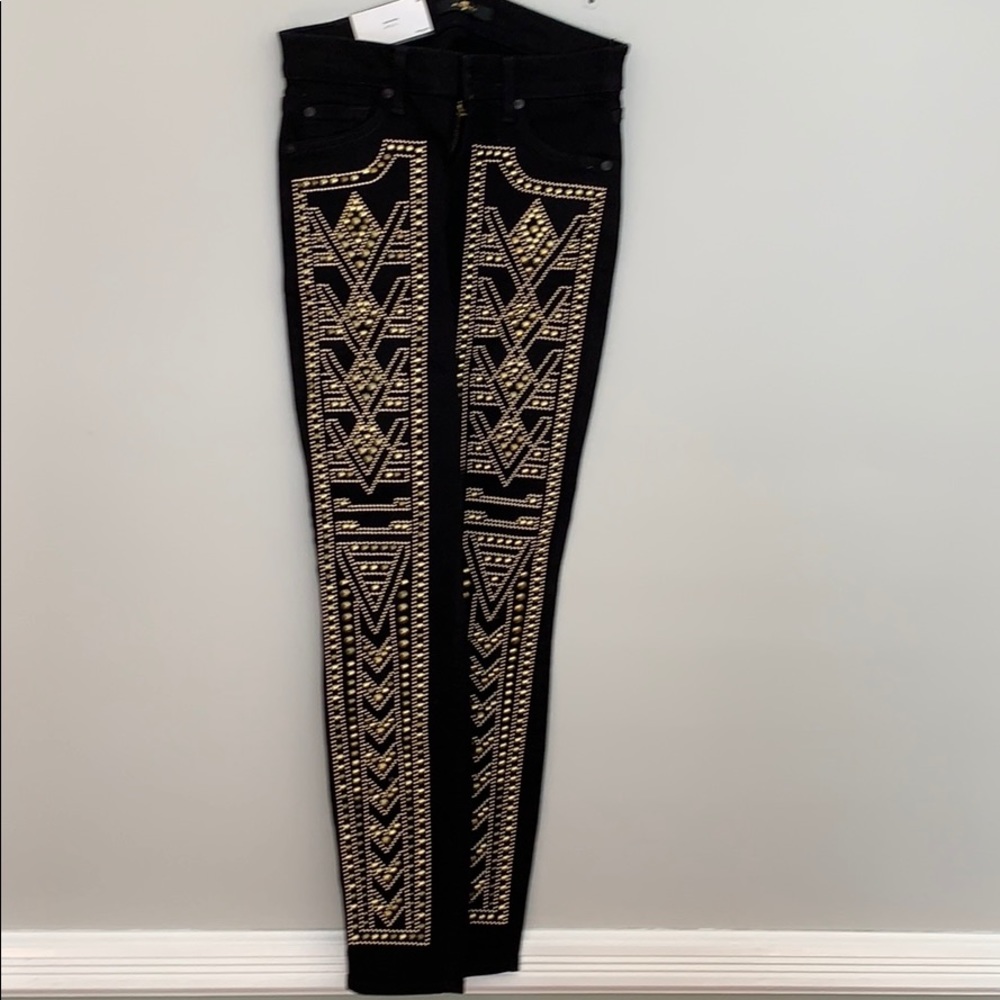 Embellished Black Denim Jeans